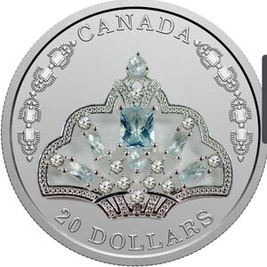 2020 RCM $20 Her Majesty Queen Elizabeth II's Brazilian Aquamarine Tiara -Coin